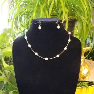 Freshwater Cultured Pearl Necklace in Sterling